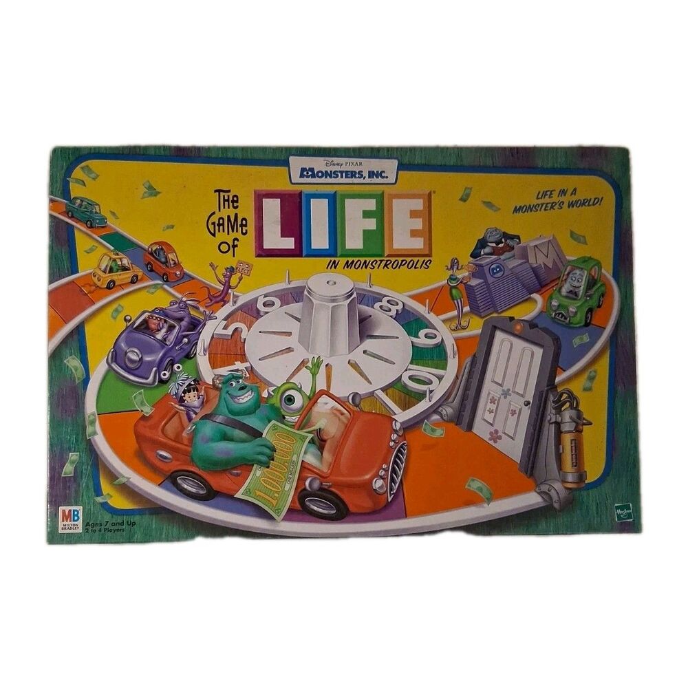 MB The Game of Life Monstropolis Board Game Disney Monsters Inc 2001 VTG